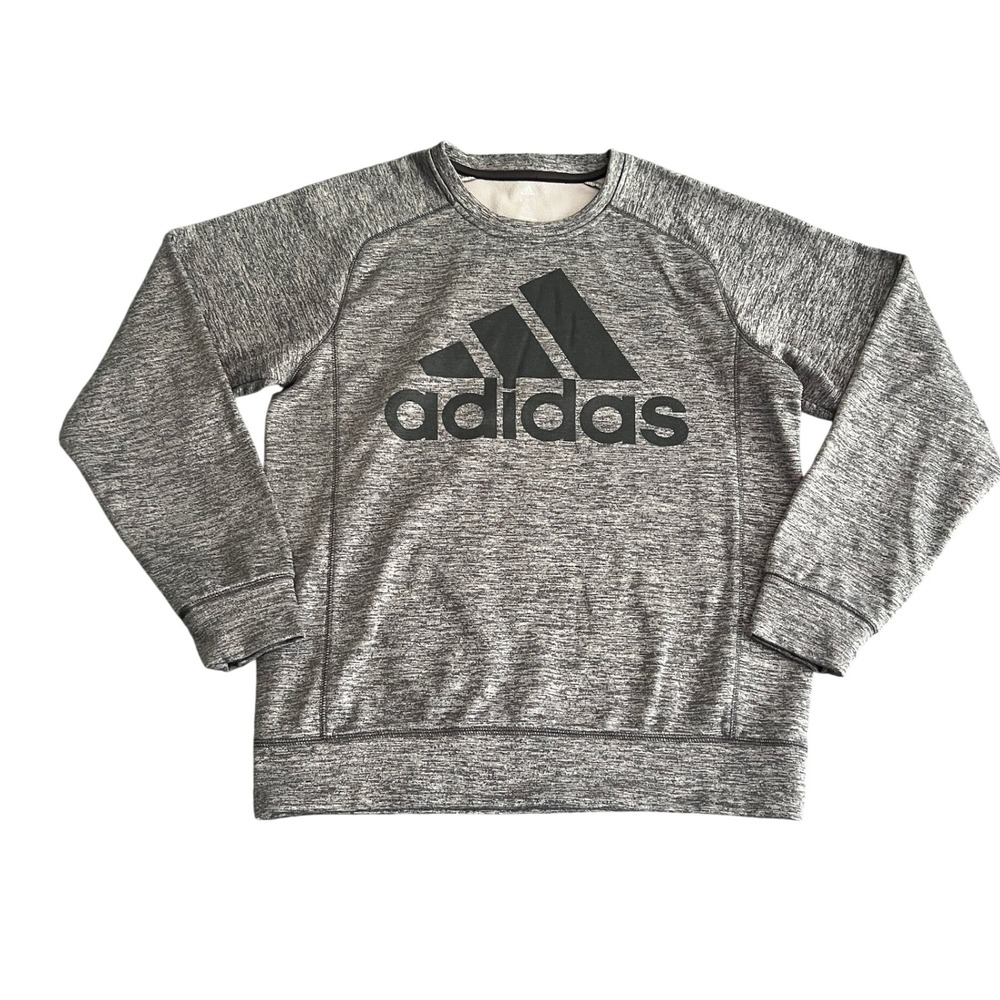 Adidas Men's Medium Climawarm Sweatshirt Heather Grey Fleece Pullover M64729